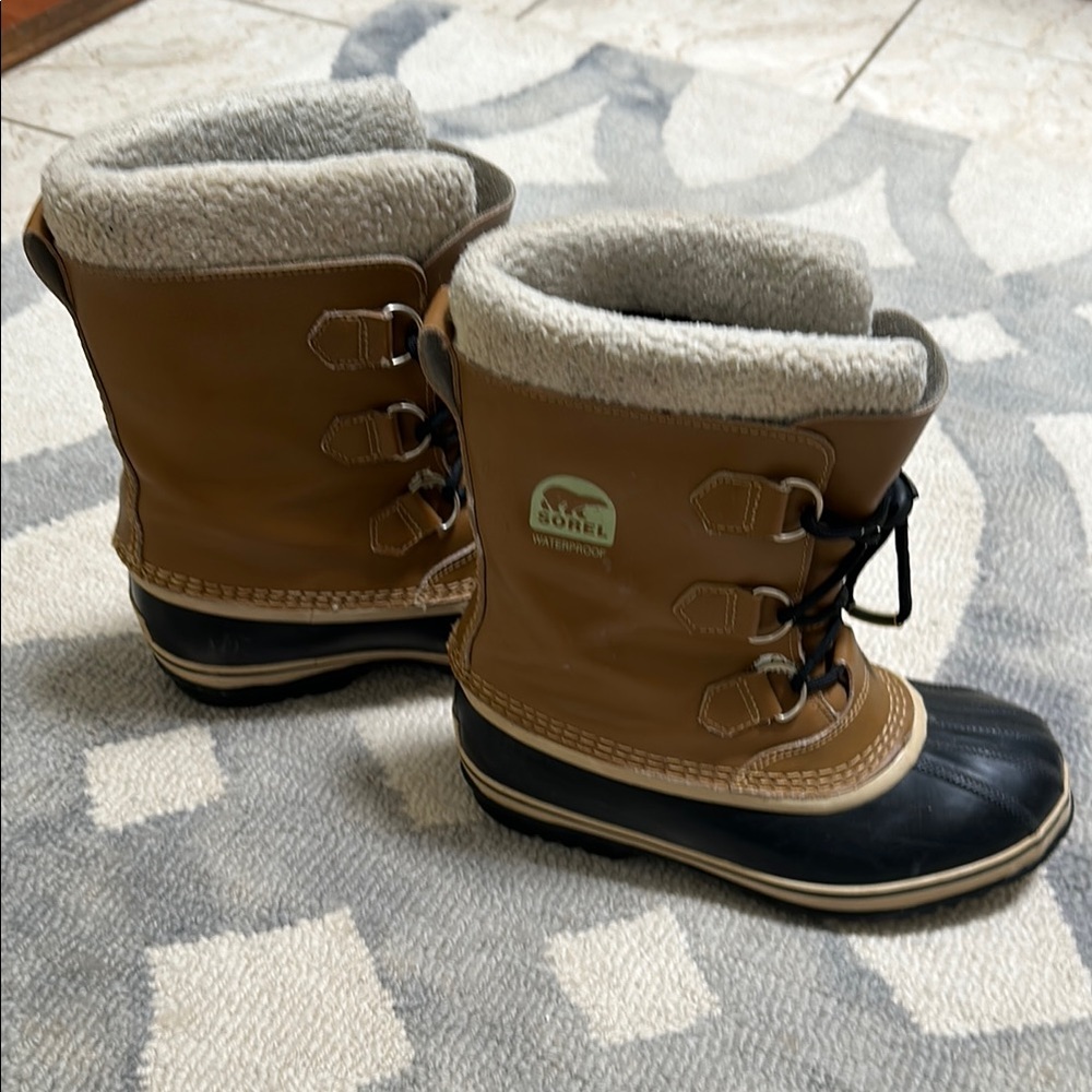 Sorel Brown and Black Rain & Snow Boots Waterproof Design